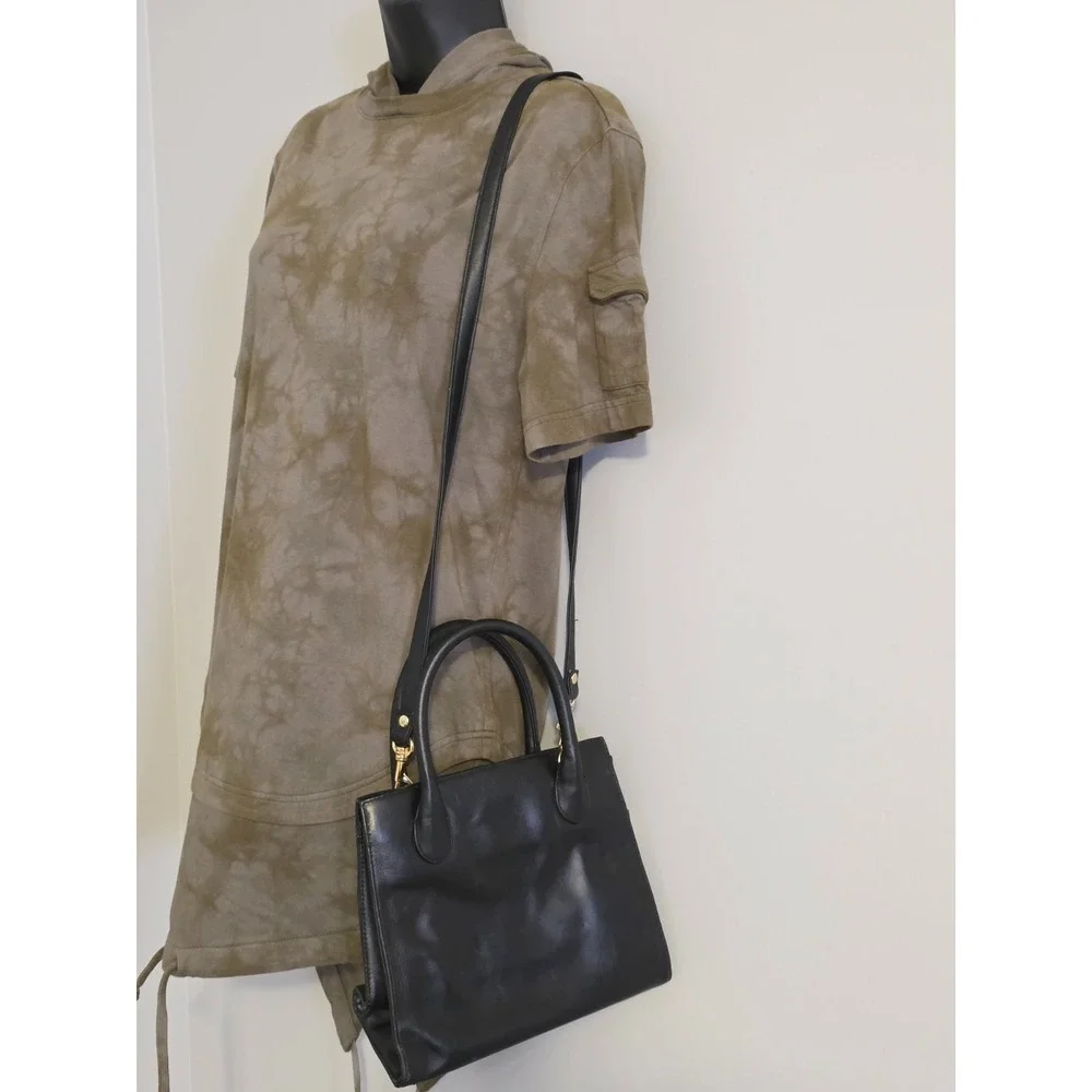 GIANI BERNINI Crossbody Shoulder Bag‎ Black Leather Handbag Classic Purse Vtg